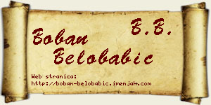 Boban Belobabić vizit kartica